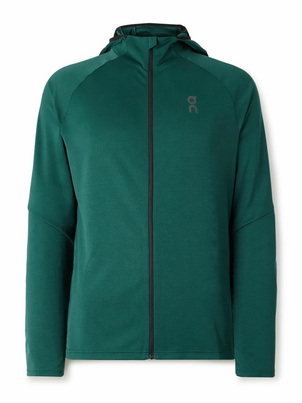 Photo: ON - Climate Recycled Tech-Jersey Hooded Jacket - Green