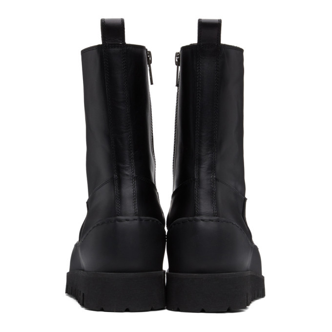Ann Demeulemeester Black Chunky Platform Boots Ann Demeulemeester
