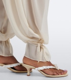 Staud Freja embellished leather thong sandals