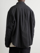 Balenciaga - Oversized Logo-Embroidered Padded Denim Shirt - Black