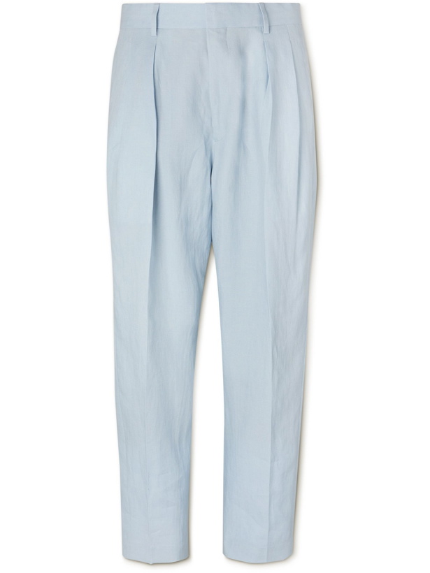 Photo: PAUL SMITH - Tapered Linen Trousers - Blue - UK/US 32