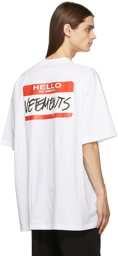 VETEMENTS White 'My Name Is' T-Shirt