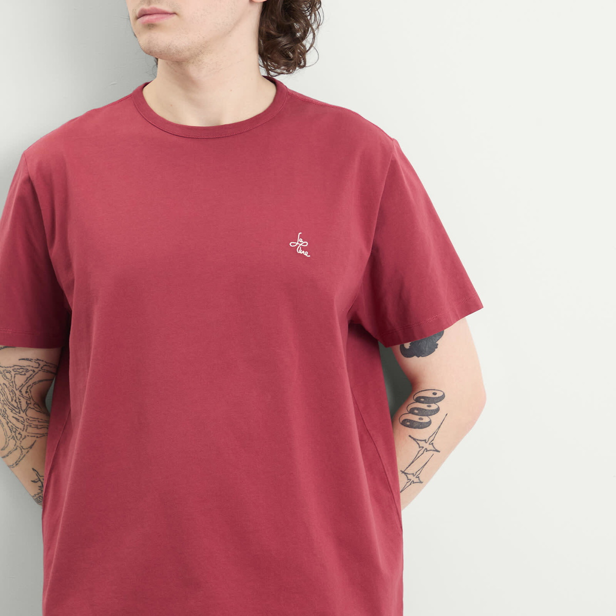Le Père Men's Kami Logo T-Shirt in Burgundy