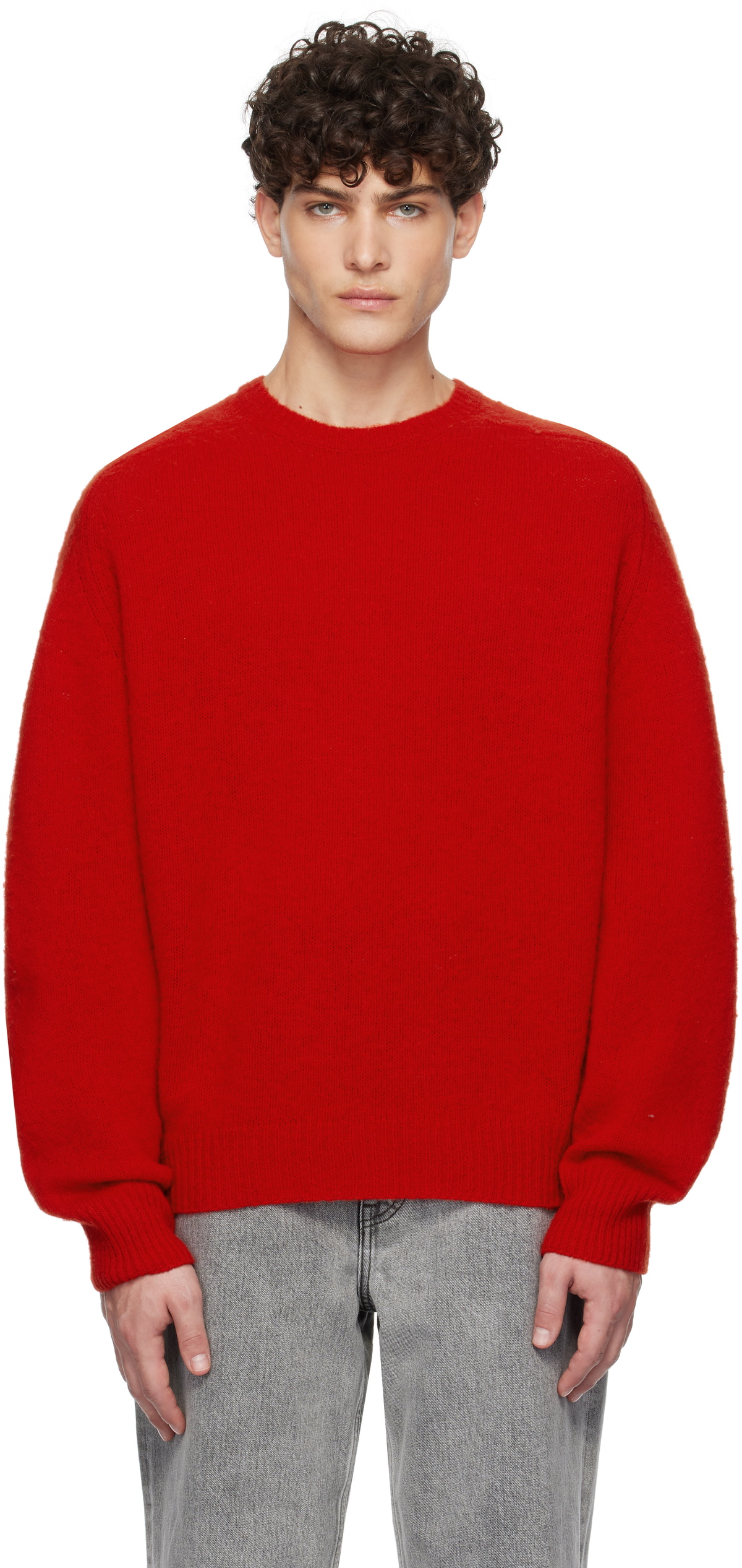 YLÈVE Red Brushed Wool Sweater