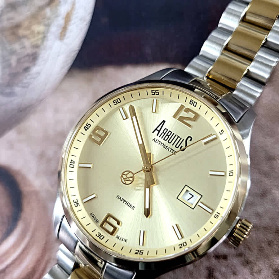 Arbutus Swiss-made Collection Automatic Gold Dial Mens Watch ARS1613TGGS