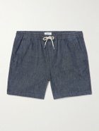 NN07 - Gregor 10056 Straight-Leg Cotton-Chambray Drawstring Shorts - Blue