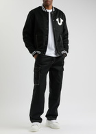 True Religion Logo-appliquéd Brushed Bomber Jacket