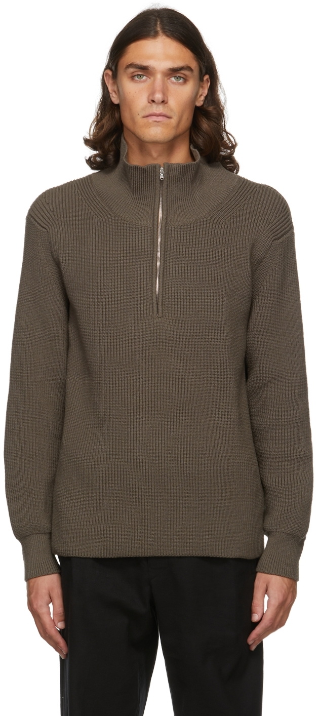 Judy Turner Taupe Laurence Zip-Up Sweater