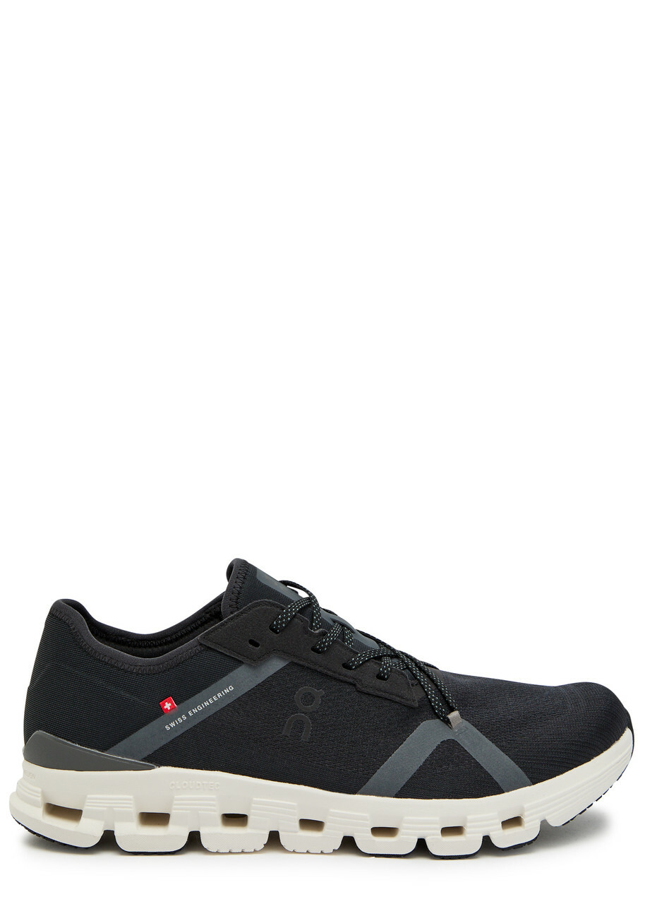 ON Cloud X 4 AD Panelled Mesh-knit Sneakers Black