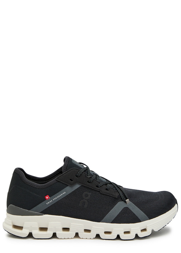 Photo: ON Cloud X 4 AD Panelled Mesh-knit Sneakers Black