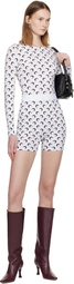Marine Serre White Recycled Moon Jersey Mini Sport Shorts