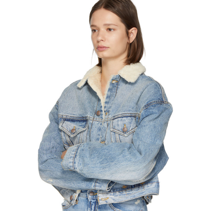 R13 Blue Boxy Trucker Denim Jacket R13