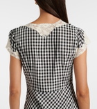 Rixo Amari lace-trimmed checked midi dress