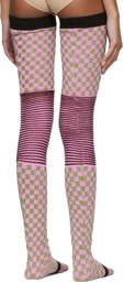 ANDREJ GRONAU SSENSE Exclusive Pink & Green Checkered Socks