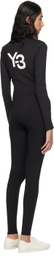 Y-3 Black Bonded-Logo Jumpsuit