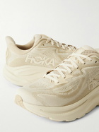 Hoka - Clifton 10 Rubber-Trimmed Jacquard Running Sneakers - Neutrals