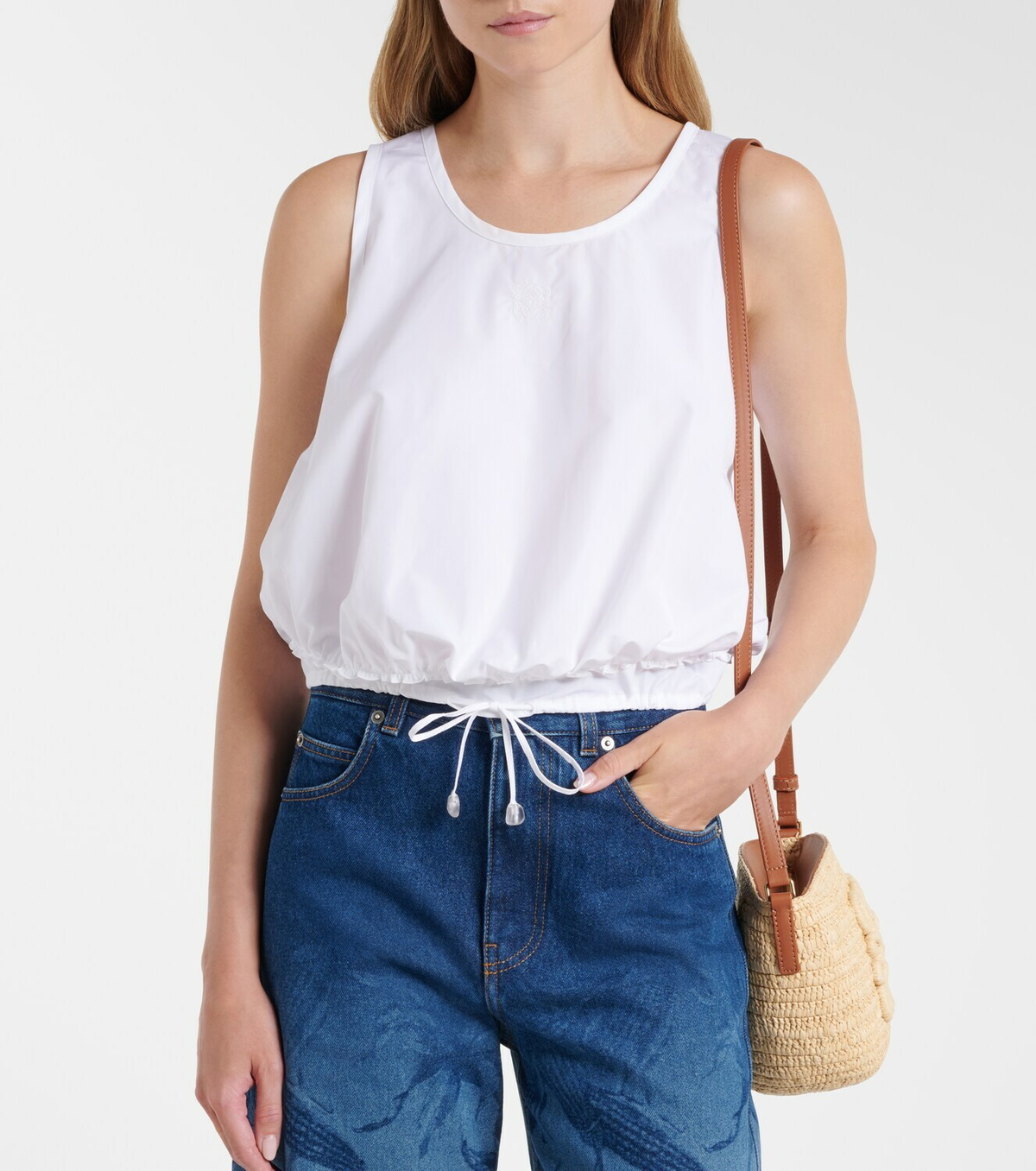 Loewe Paula's Ibiza cotton poplin crop top
