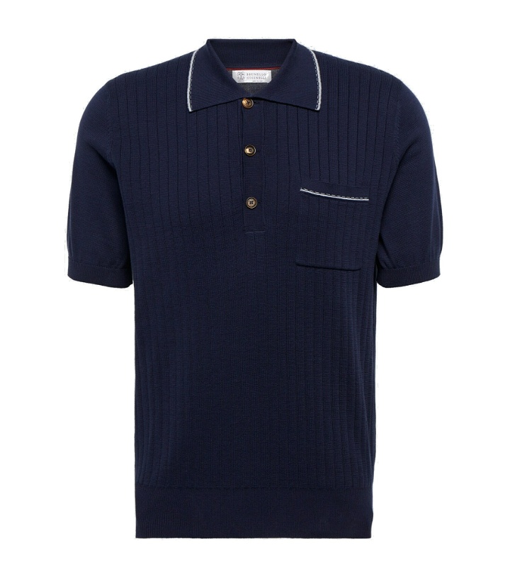 Photo: Brunello Cucinelli - Ribbed-knit polo shirt