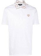 VERSACE - Logo Pique Cotton Polo Shirt