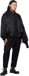 FUMITO GANRYU Black Mixture Trousers