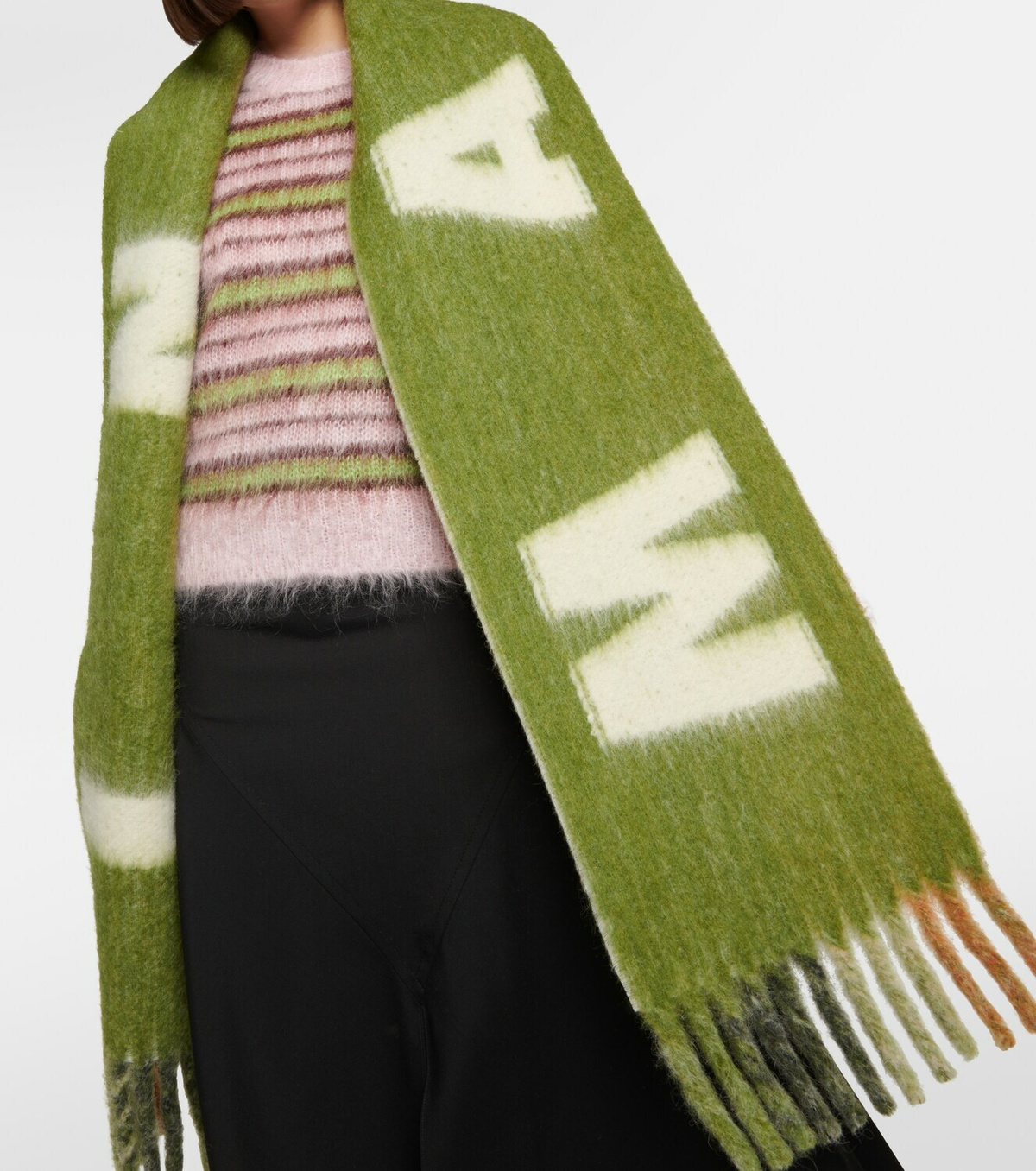 Marni Logo wool-blend scarf Marni