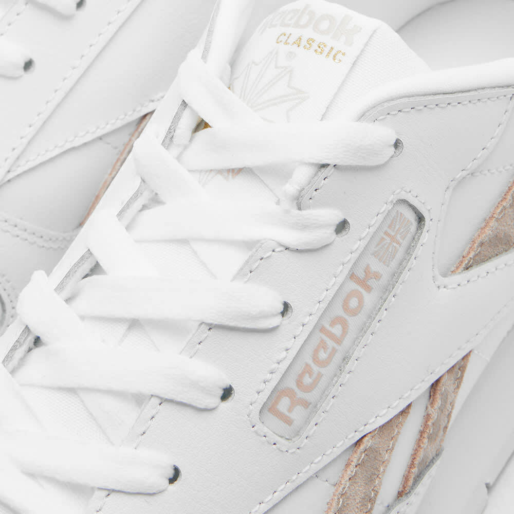 Reebok Men's Classic Leather Sneakers in White/Soft Ecru Reebok