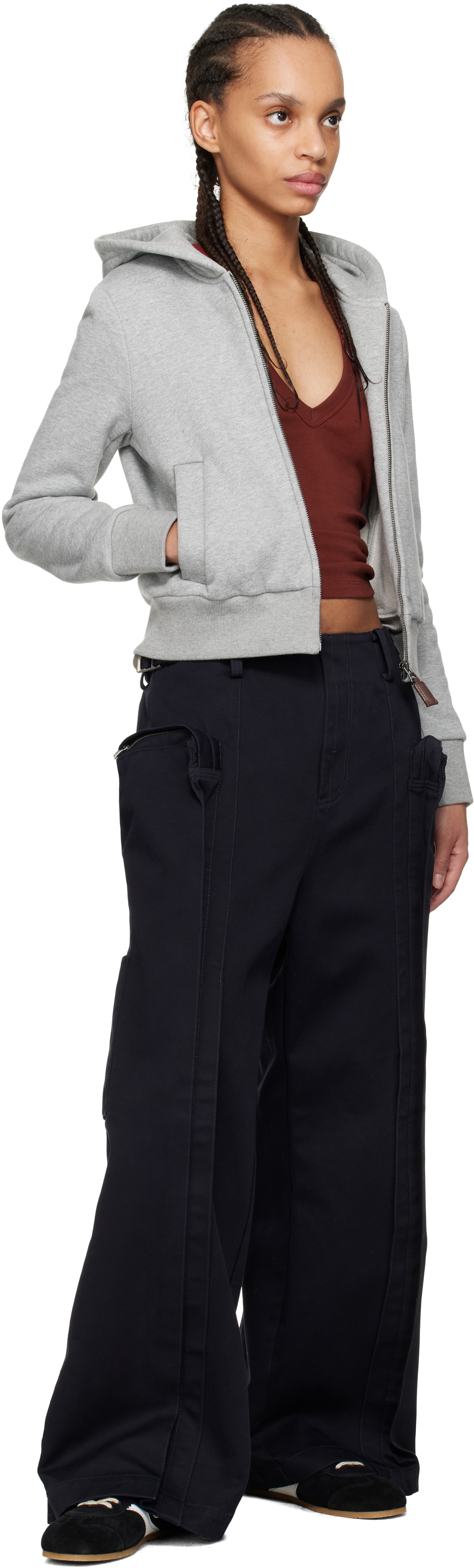 Fax Copy Express Black Vertical Pocket Cargo Pants Fax Copy Express