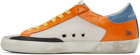Golden Goose White & Orange Croc Superstar Sneakers
