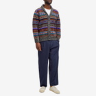 Jamieson's of Shetland Men's Fair Isle Shawl Collar Cardigan in Derby Grey