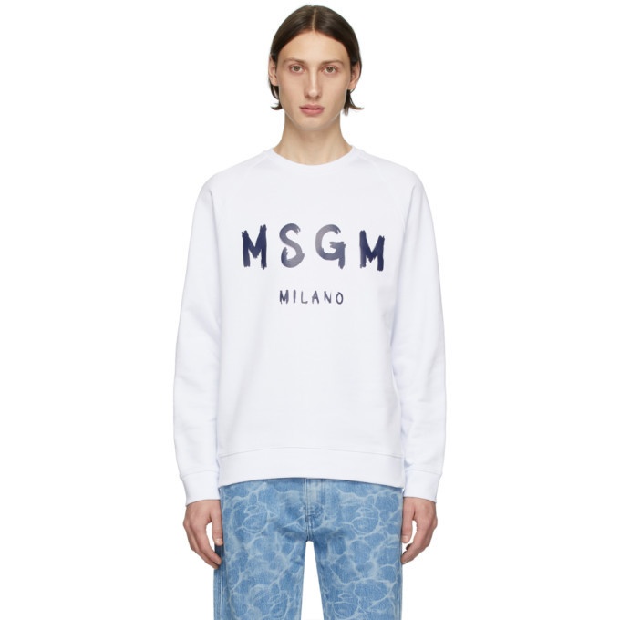 Photo: MSGM White Artist Logo Sweatshirt