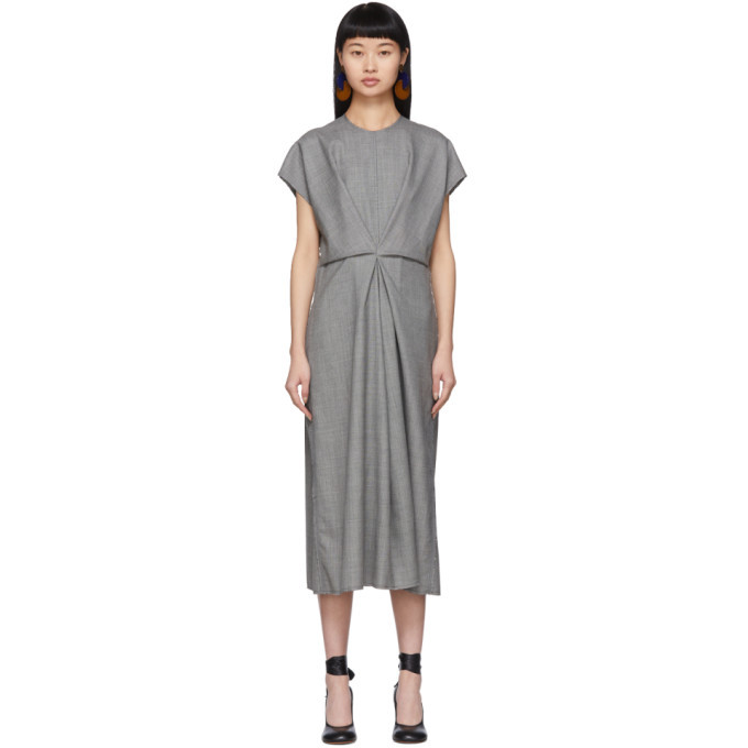 loewe grey dress Loewe // Heather Grey Henley Midi Dress  VSP Consignment
