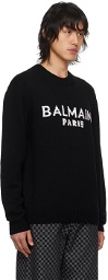 Balmain Black Intarsia Sweater