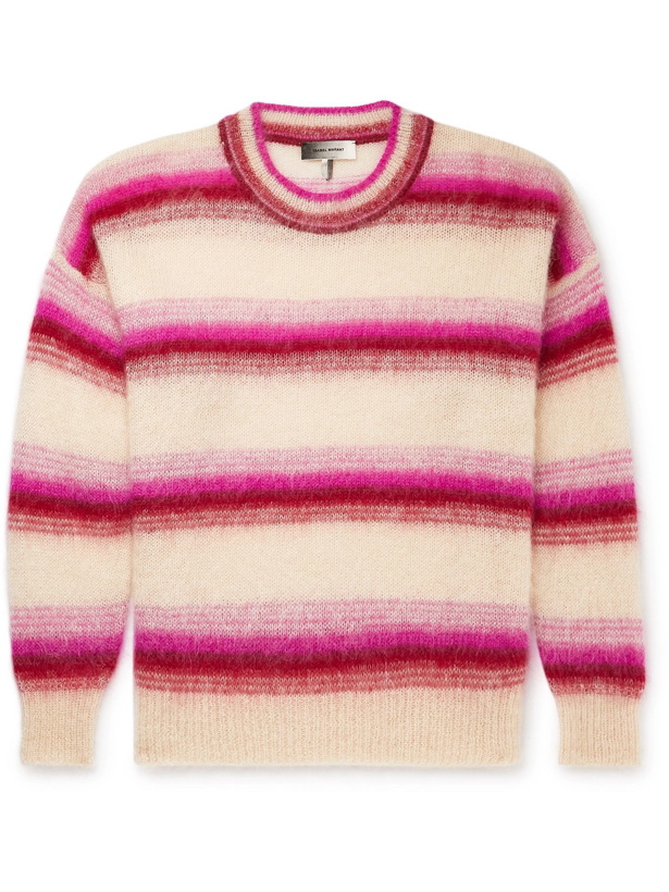 Photo: Isabel Marant - Drussellh Striped Mohair-Blend Sweater - Pink