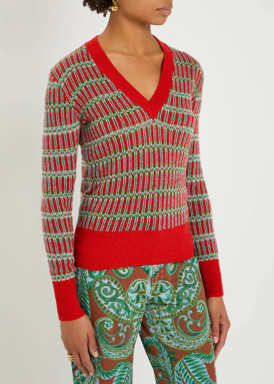 Etro Striped Knit Jumper Red