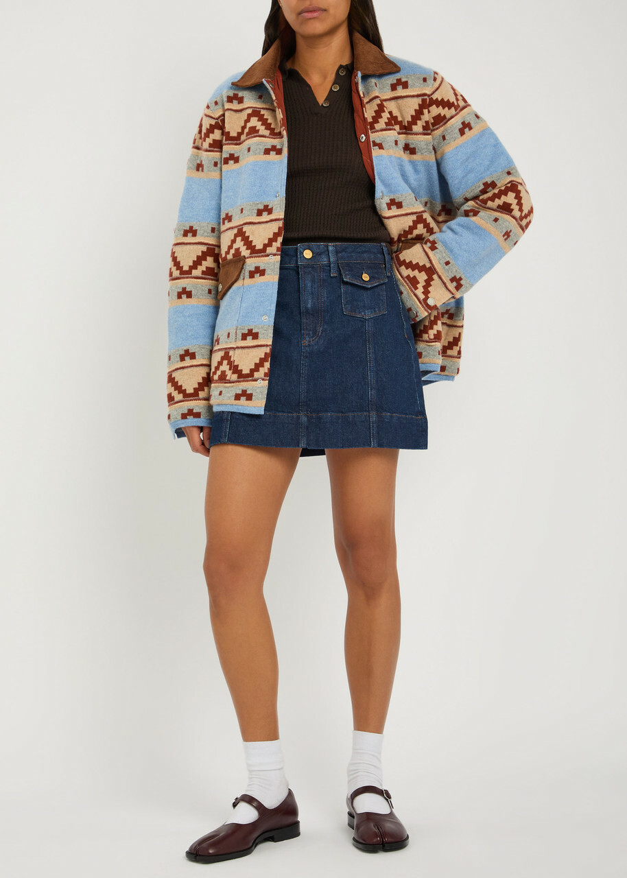 Guest In Residence Western Industry Quilted Wool and Cashmere-blend Jacket Blue