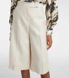 Max Mara Kaki linen wide-leg Bermuda shorts
