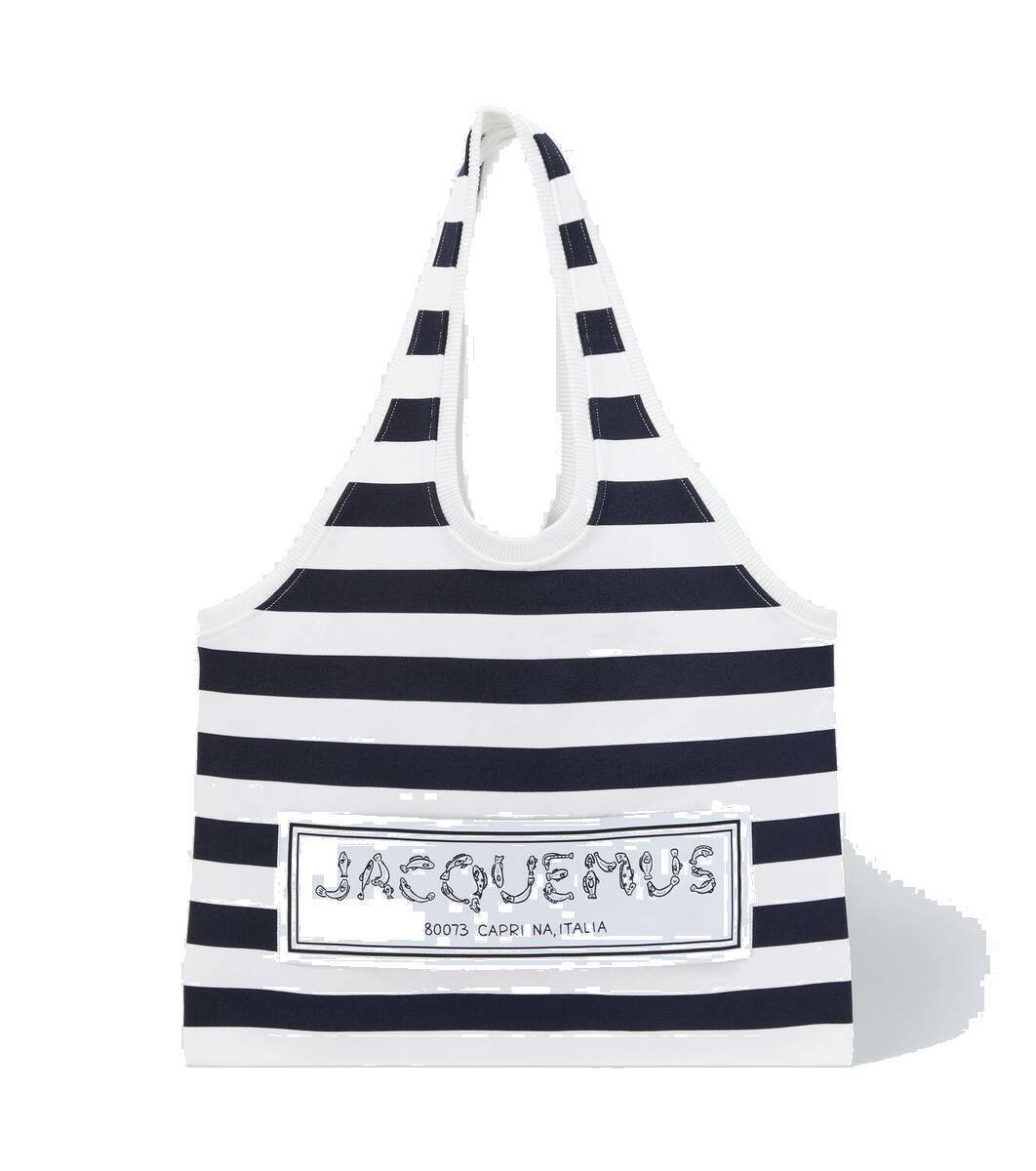 JACQUEMUS マルセル アップリケ ストライプ キャンバス トート Jacquemus Marcel striped tote bag Jacquemus