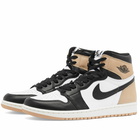 Air Jordan Women's W 1 RETRO Hi-Top OG Sneakers in Black/Brown/Sail