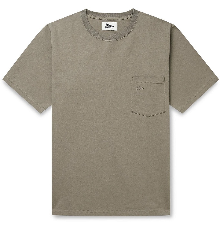 Photo: Pilgrim Surf Supply - Logo-Embroidered Cotton-Jersey T-Shirt - Brown