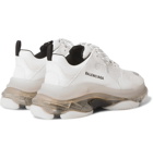 Balenciaga - Triple S Mesh and Faux Leather Sneakers - White