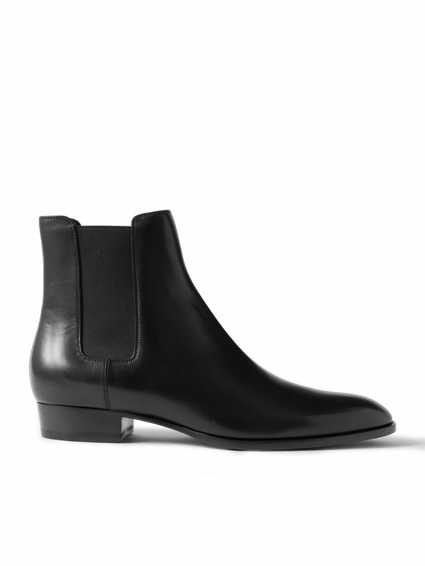 Photo: SAINT LAURENT - Wyatt Leather Chelsea Boots - Black