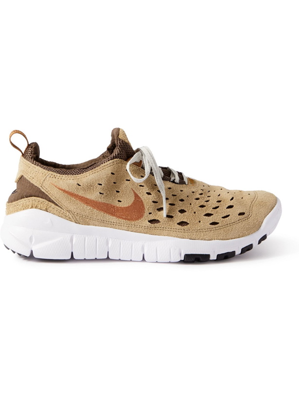 Photo: Nike - Free Run Trail Suede and Mesh Sneakers - Brown