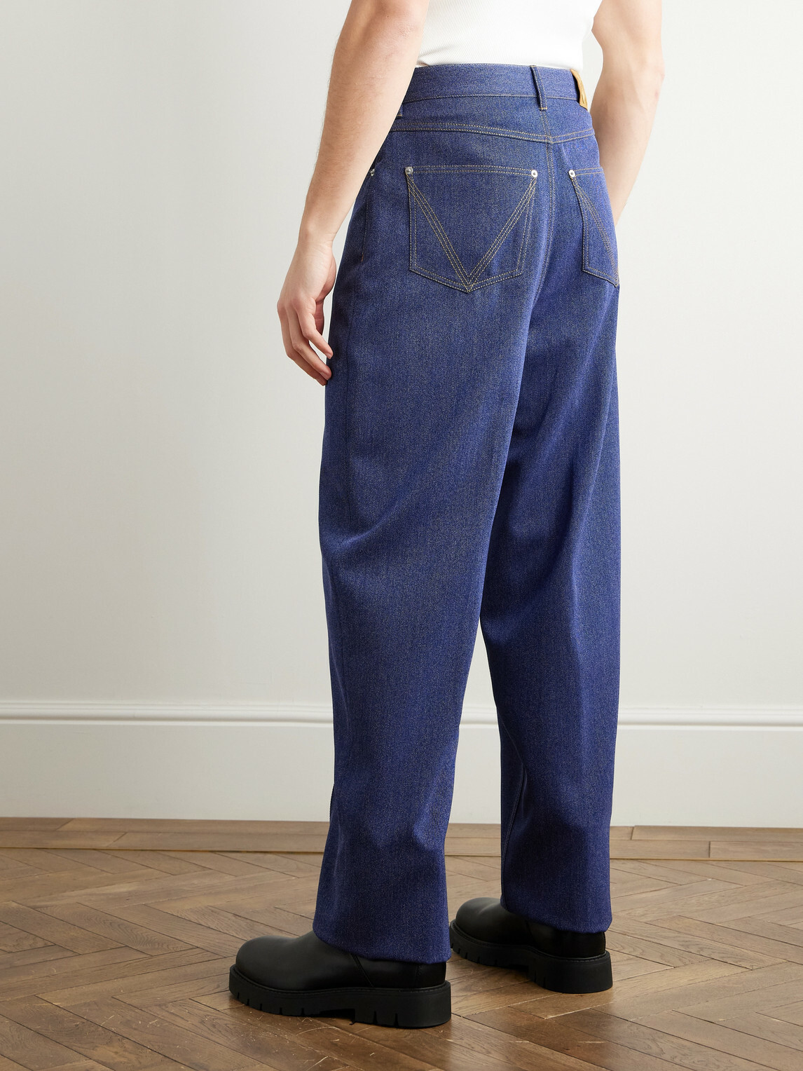 Bottega Veneta - Wool and Cotton-Blend Drill Trousers - Blue