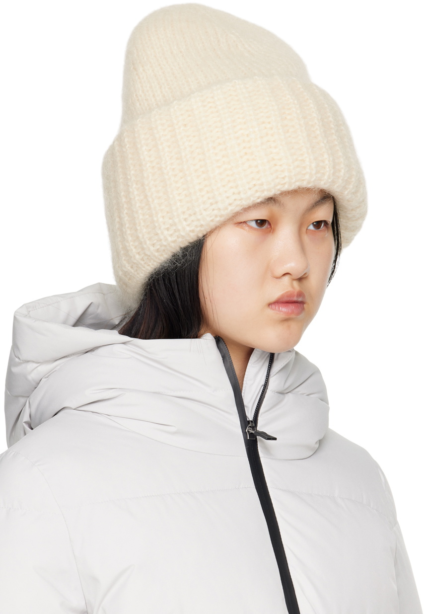 Teurn Studios SSENSE Exclusive Off-White Ribbed Beanie
