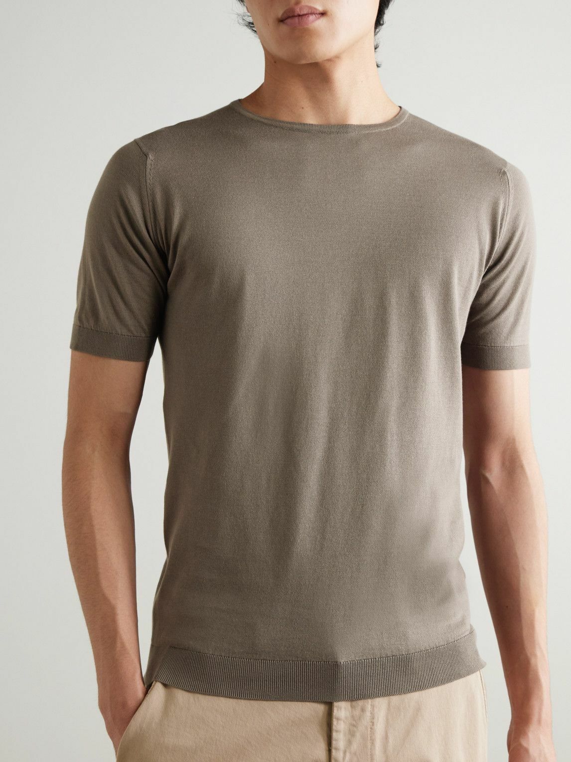 JOHN SMEDLEY シーアイランドコットンニットTシャツBELDEN John Smedley - Belden Slim-Fit Sea Island Cotton T-Shirt