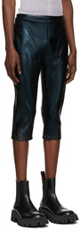 Mugler Black Shiny Embossed 7/8 Trousers