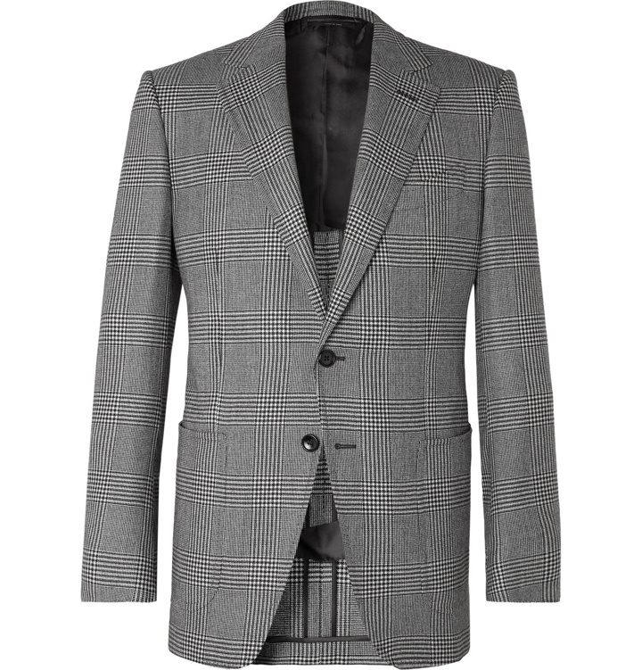 Photo: TOM FORD - Grey O'Connor Slim-Fit Prince of Wales Checked Wool Blazer - Gray