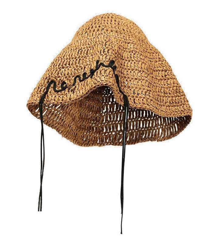 Photo: Nanushka Embroidered woven sun hat