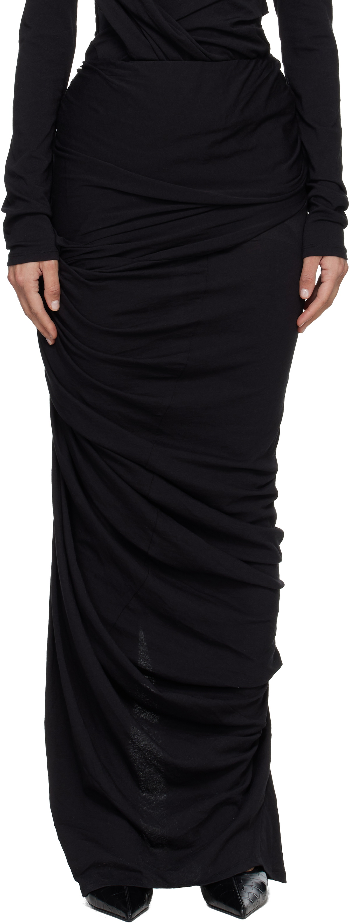 Entire Studios Black Dia Maxi Skirt