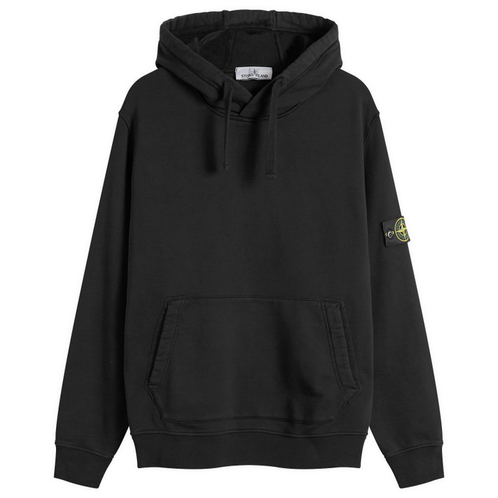 Photo: Stone Island Men's Garment Dyed Hoodie in Black